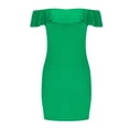thumbnail image 5 of Uaswgudfs ​Sleeveless Off-Shoulder Midi Sundress - Summer Dresses for Women 2025 Casual Ribbed Dress with Ruffled Neckline Detail Green XL, 5 of 7