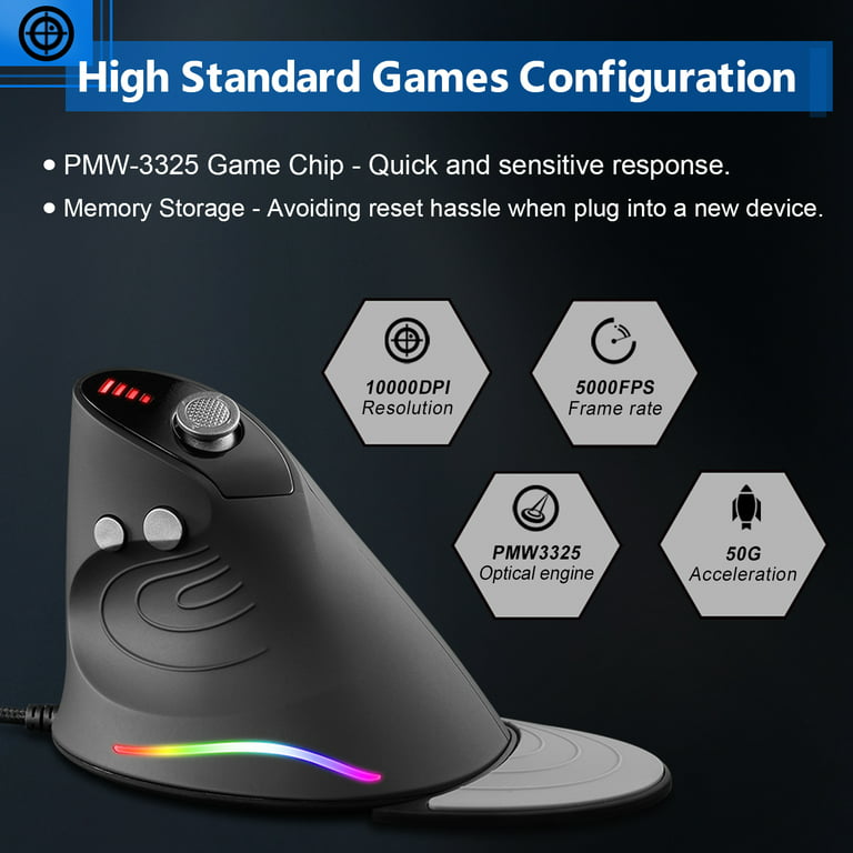 Sanpyl Wired Gaming Mouse, 3 Buttons, High Accuracy, Ergonomic Esports  Gaming Mice with Smart Connection for Office Home PC Laptop