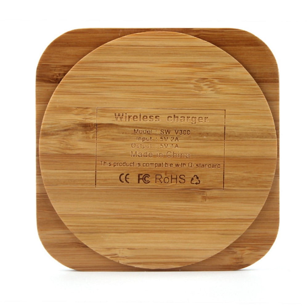 Weloille 10W Slim Wood Wireless Charger Pad, Fast Charging Qi-Compatible for Samsung Note 9, iPhone, Android Devices