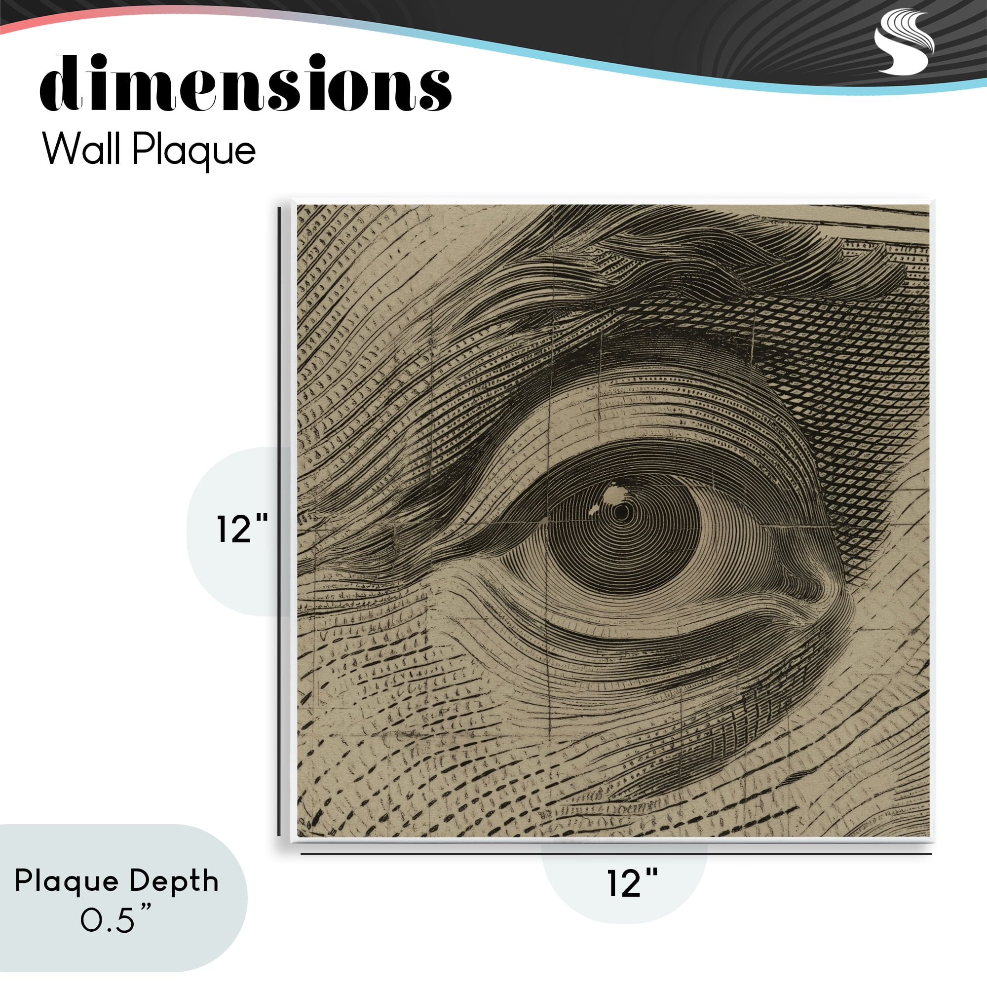 Stupell Industries Franklin's Gaze Eye Wall Plaque Art, design by Svetlana Aleynikova