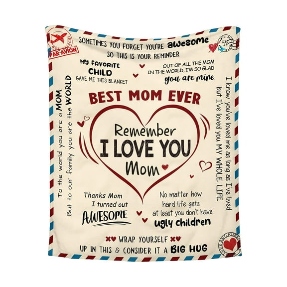 Super Soft Flannel Envelope Throw Blanket for Couch Bed- Mom Birthday Gifts from Daughter Son, Mama Gift for Mother, Lightweight Blanket for Women 27.6x39.4 in