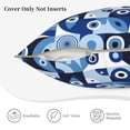 thumbnail image 5 of Susaid Evil Eye Print Velvet Throw Pillow Covers Home Art Deco Pillowcase Square Pillow Case Cushion Cover for Bed Sofa Living Room Car Indoor and Outdoor-20"x20", 5 of 8