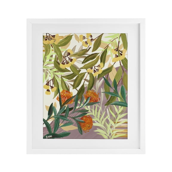 Stupell Industries Bohemian Walk With Me Florals White Framed Print Under Glass, 17 x 21, by Dani Heyward