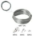 thumbnail image 3 of 40 PCS D Hooks & 100FT Picture Hanging Wire Kit - Heavy Duty Stainless Steel Cable for Wall Art, Photo Frames, Mirrors - Includes Crimps for Secure Installation, 3 of 7