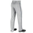 thumbnail image 2 of Triple Crown Open-Bottom Baseball Pants with Braid, Adult X-Large, Grey with Navy Braid, 2 of 5