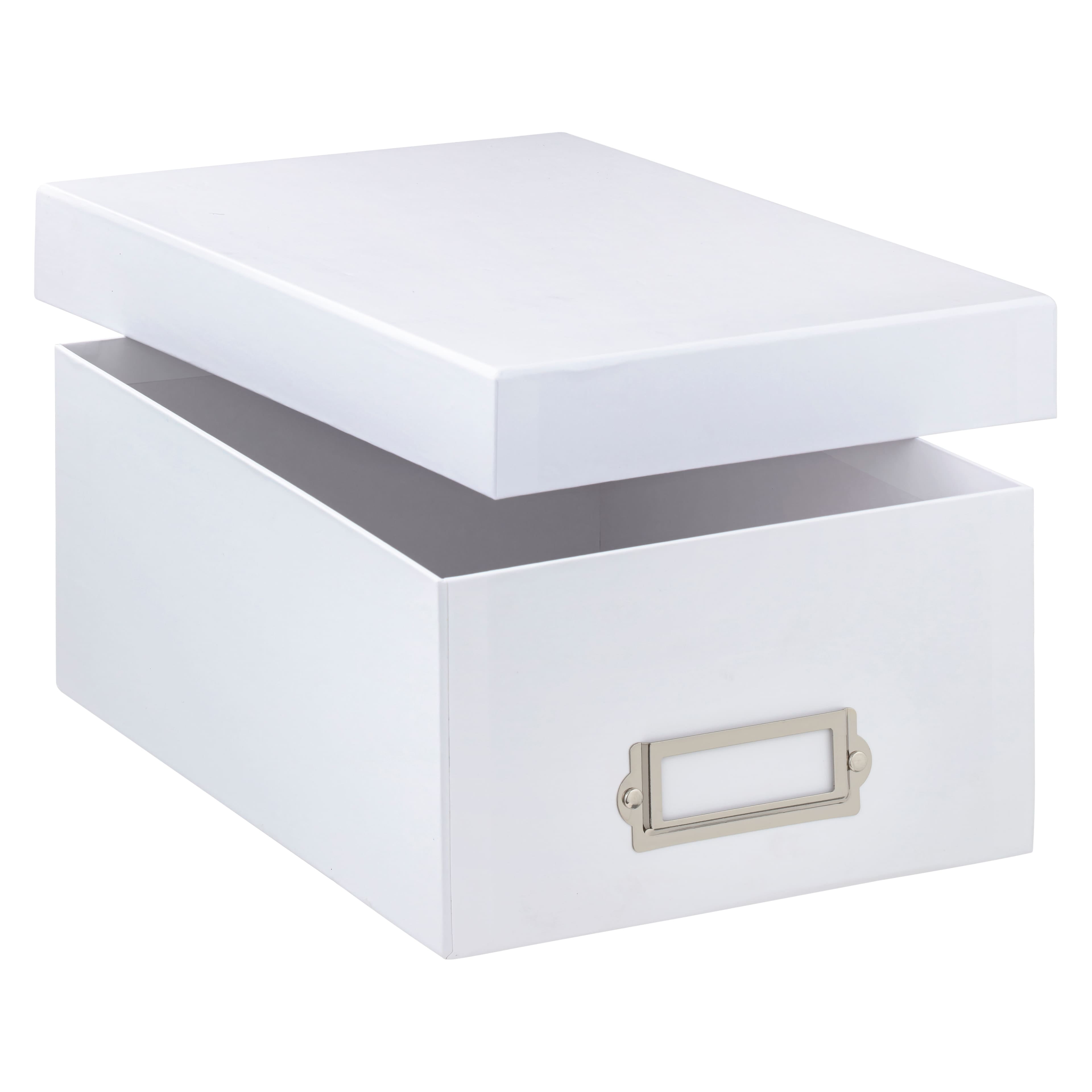 Kraft Memory Box by Simply Tidy - Store and Organize Photos, Keepsakes, DVD  and CDs - White, Bulk 12 Pack 