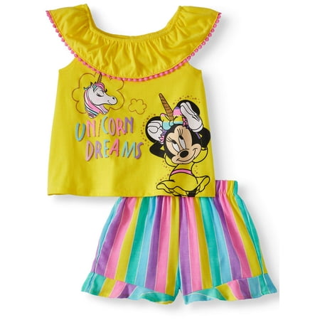 Minnie Mouse Graphic Top and Shorts, 2pc Outfit Set (Toddler Girls)
