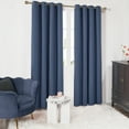 thumbnail image 4 of Deconovo Total Blackout Curtains with Coating 72 inch Long 2 Pcs, Faux Linen Thermal Insulated Room Darkening Grommet Curtains (Blue, 52 x 72 inch, Set of 2), 4 of 11