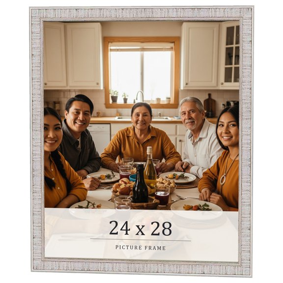 24x28 Frame White Real Wood Picture Frame Width 0.75 inches | Interior Frame Depth 0.5 inches |