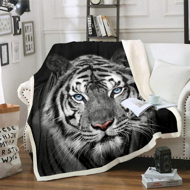 White Tiger Throw Blanket Chic Vivid Tiger Throw Blankets Wildlife