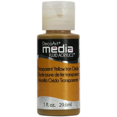 UPC: 0766218076748 | DecoArt Media Fluid Acrylic Paint 1 oz. Transparent Yellow Iron Oxide (Series 2)