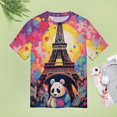 thumbnail image 4 of Funny Cute Panda Women's Short Sleeve T-Shirt Crew Neck Casual Summer Trendy Loose Fit Tops, 4 of 6