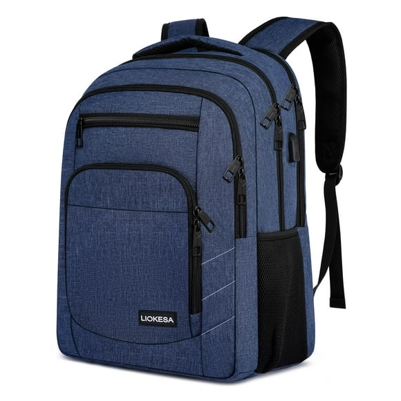 Mochila para portátil Liokesa Large School 15.6 pulgadas con USB azul
