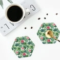 thumbnail image 5 of Pofeuu Succulents 1 Print Leather Coasters Set of 6, Round Cups Mugs Mat Pad for Home Kitchen Heat Resistant Drink Coasters,Hexagon, 5 of 7