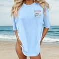 thumbnail image 7 of Shirts for Women Oversize Loose Fit Short Sleeve Casual Casual Summer Womens Summer Tops Light Blue XXXL, 7 of 7