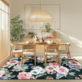 thumbnail image 4 of Wondo 5x8 Washable Floral Rug, Bright Floral Pattern Bohemian Rug for Bedroom, Low Pile Non-Slip Decorative Rug for Living Room, Kids Room, Office, Dining Room, Black, 4 of 8