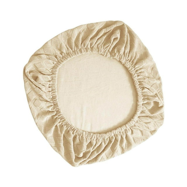 facefd Stretch Computer Chair Slipcovers Rotating Dining Seat Protector Chair Seat Covers for Office Beige