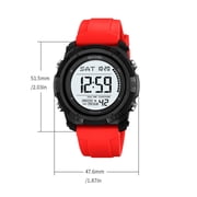 MMJ Digital Watch Large Display Multifunction Luminous Alarm Sports Waterproof Wristwatch Outdoor Running Hiking Casual Unisex
