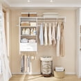 thumbnail image 5 of Homieasy Wall Cabinet with Hanging Rods, 60'' Wide Laundry Wall Cabinet with 2 Drawers, Open Rack & Adjustable Inner Shelf, Storage Cabinet Wall Mounted, White, 5 of 7