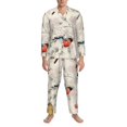 thumbnail image 3 of Honeii Little Birds Pattern Mens Pajamas Set,2pcs Men's Lounge Long Sleeve Sleep Shirt and Pajama Bottoms Sleepwear Set,Mens Pjs Sets-Large, 3 of 7