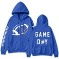 thumbnail image 3 of Football Sweatshirt for Mom Rugby Shirt Plain Tops Pullover Hoodies Oversized Hoodie Mom Outfits for Women Trendy Cute Hoodies Lounge Daily Outfit Loose Fit Blouse With Pockets Mom Shirts Blue, 3 of 7