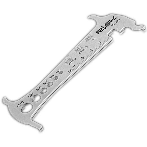 TuoTu Bicycle Chain Checker - 3 in 1 Bike Chain Wear Indicator Gauge Measuring Ruler Tool