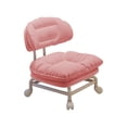 thumbnail image 2 of Swivel Backrest Stool with Wheels, Compact Round Seat for Home/Office, Ergonomic Support, Pink, 2 of 9