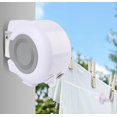 thumbnail image 1 of Outdoor Retractable Clothesline, 13m Expandable Wall Mounted Clothes Drying Rack with 2 Clothesline, for Bathroom Balcony Garden Indoor Travel, 1 of 5