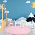 thumbnail image 5 of Alfombra circular súper suave para una decoración moderna del hogar, fácil de limpiar y mantener, linda alfombra peluda con respaldo de goma antideslizante para sala de estar, habitación de niños, 5 of 5