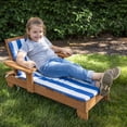 thumbnail image 4 of Homeware Children's Brown Wood Outdoor Chaise Lounge - with Cushion, 4 of 5