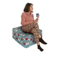 thumbnail image 2 of Fruits Rectangle Pouf, Halved and Whole Red Delicious Apples on Abstract Background Healthy Choices, Under Desk Foot Stool for Living Room Office Ottoman with Cover, 25", Cream Blue Ruby, by Ambesonne, 2 of 4