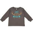 thumbnail image 3 of Inktastic Life is Better at the Cabin, Deer Antlers, Camping Boys or Girls Long Sleeve Toddler T-Shirt, 3 of 5