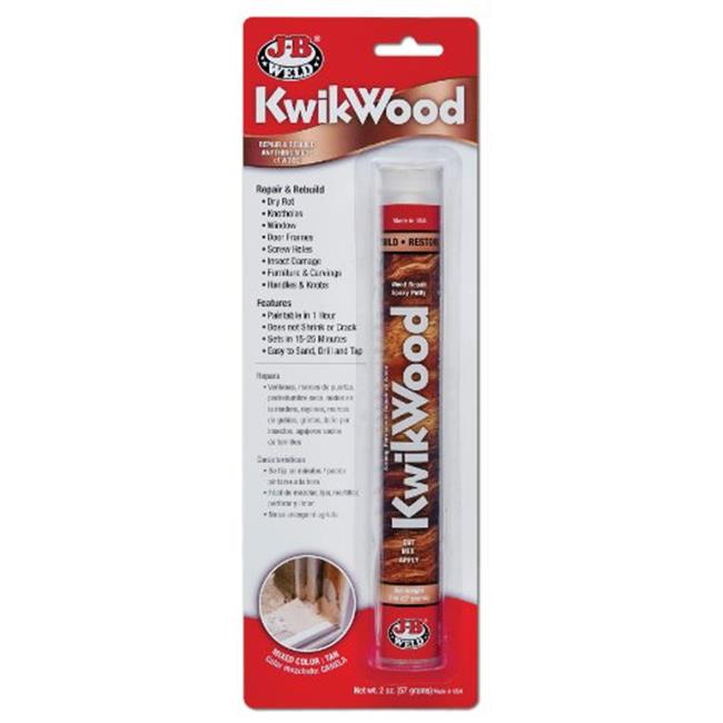 JB Weld 8258 2 oz. Kwikwood Wood Repair Epoxy Putty, Light Tan