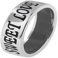 thumbnail image 1 of Silver With Black Enamel Text-Sweet Love Ring, 1 of 1