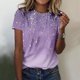 thumbnail image 5 of Camisetas de Manga Corta para Mujeres Moda Impresa Cuello Redondo Camiseta, Lentejuelas Detalle para Primavera Verano Casual Y Fiesta, 5 of 8
