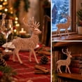 thumbnail image 4 of Rysoverian Wood Carved Style Reindeer Resin Figurine, Vintage Christmas Tabletop Decoration for Mantel Shelf Decor, 4 of 7