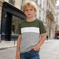 thumbnail image 2 of Vrotazzy Stylish Graphic Crew Neck Tee for Youth Boys Comfortable Casual Short Sleeve Shirt Playwear Daily Wear, 2 of 4