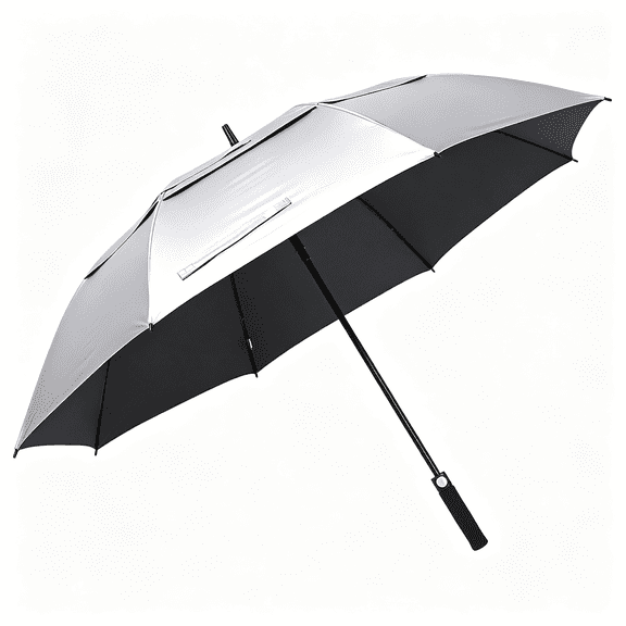 SUBAI 68" Golf Umbrella Uv Protection Extra Large Oversized Heavy Duty Auto Open Double Canopy Vented Sun Rain Umbrella Windproof, Sun Umbrella Uv Protection,Black