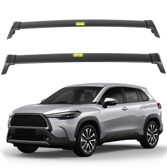 CCIYU Roof Rack Cross Bars Black 165LBS Compatible For Toyota Corolla Cross 2022-2024 Car Top Luggage Carrier Rails