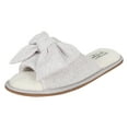thumbnail image 4 of Jessica Simpson Womens Plush Open Toe Slide On House Slipper with Bow, 4 of 9