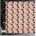 thumbnail image 3 of Ambesonne Polka Dot Shower Curtain, Rounds Stripes Pattern, 69"Wx75"L, Marigold Indigo Quartz, 3 of 4