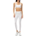 thumbnail image 1 of TFixol Conjunto de sujetador y mallas de yoga para mujer, acolchado a rayas, sin aros, 1 of 8