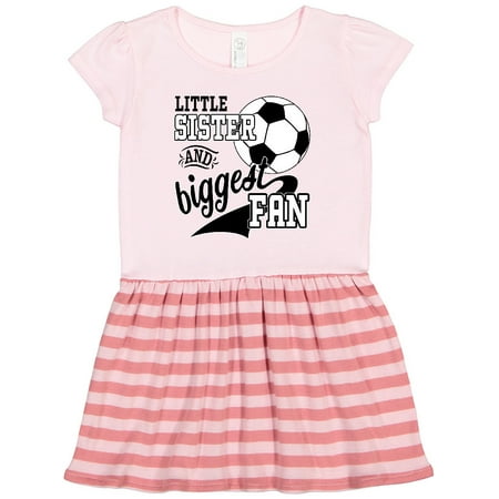 

Inktastic Little Sister and Biggest Fan- Soccer Player Gift Toddler Girl Dress