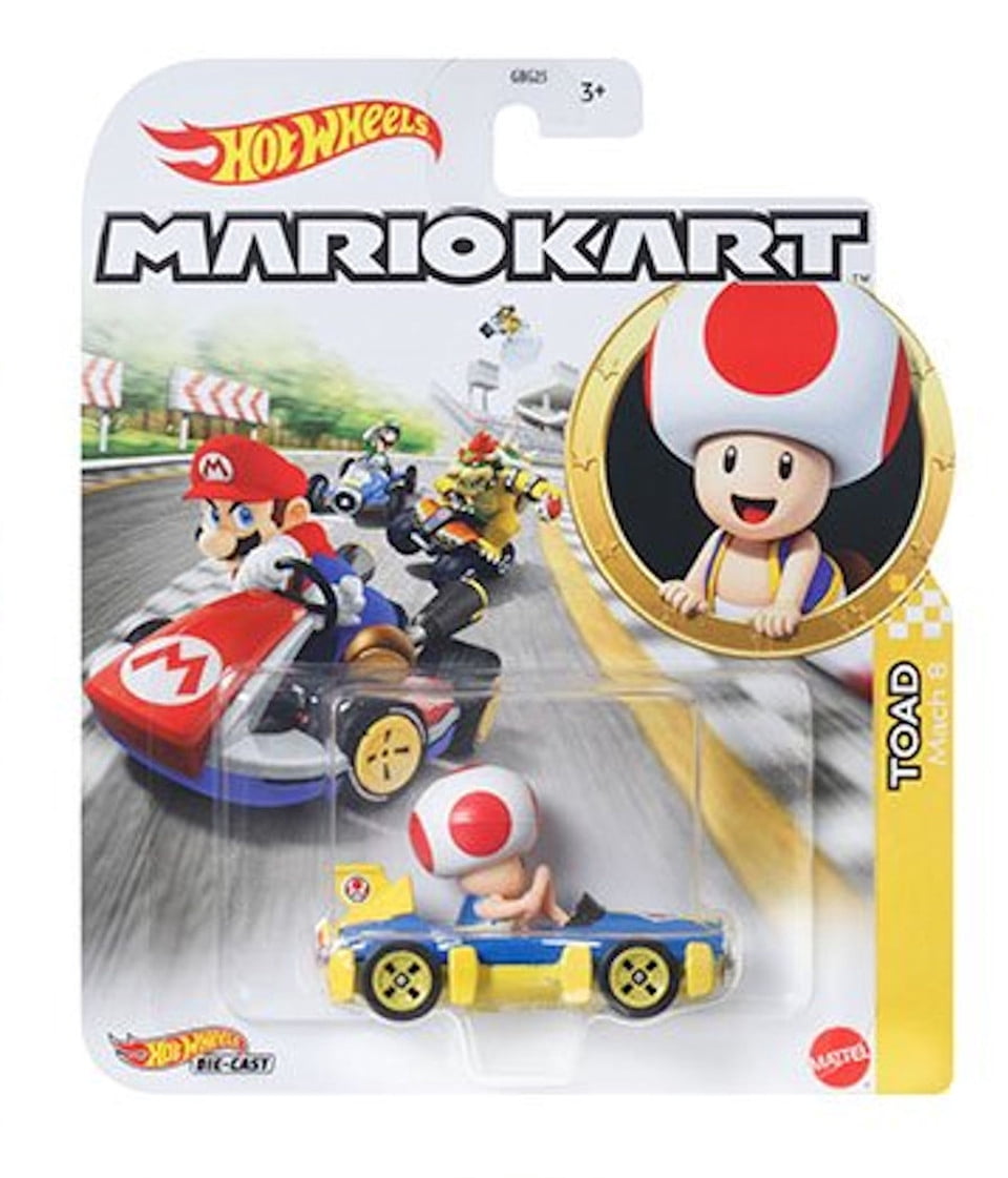 Hot Wheels Mario Kart Die-Cast Character Cars Collection, Set of 8, Nintendo Gaming Vehicles Gbg25-957M