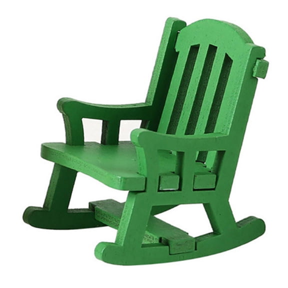 OIUR Miniature Rocking Chair 1:12/1:16 Scale Decorative Models Wood Mini Size Chair Figure Dollhouse Interior Design Accessories