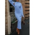 thumbnail image 2 of Conjunto de Suéter y Vestido de Punto para Mujer PRETTYGARDEN 2 Piezas Azul M, 2 of 8
