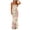 Beige, variant on Womens Floral Print Halter Maxi Dress Strapless Bodycon Flowy Lightweight Breathable Sleeveless Summer Dress For Beach Vacations And Formal Events