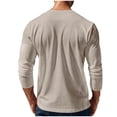 thumbnail image 4 of Mens Muscle Fit Henley Shirt Long Sleeve Waffle Thermal Athletic Tee Lightweight Gym Workout Casual Top, 4 of 7