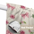 thumbnail image 4 of Valentine's Day Swag Valances for Windows, Kitchen Window Curtains Over Sink, Spring Roses Romantic Pink Bows Vintage Window Treatment Curtains for Living Room/Bedroom Curtains 2 Panel Sets 36"x45", 4 of 8