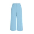 thumbnail image 6 of Women Straight Leg Dress Capri Pants High Waisted Business Casual Work Trousers with Pockets Blue M(M), 6 of 9